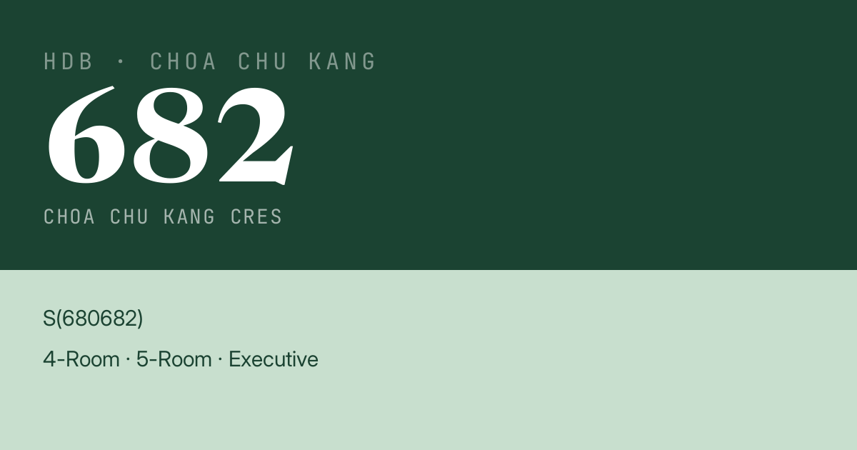 Blk 682 Choa Chu Kang Cres HDB Resale | Price, Transactions & Rental Data