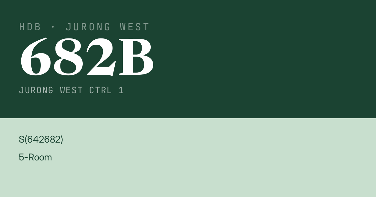 Blk 682B Jurong West Ctrl 1 HDB Resale | Price, Transactions & Rental Data