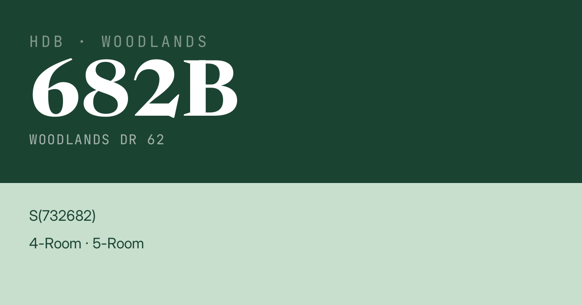 Blk 682B Woodlands Dr 62 HDB Resale | Price, Transactions & Rental Data