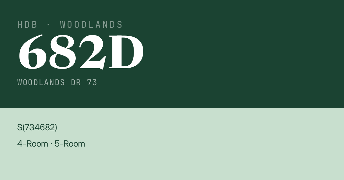 Blk 682D Woodlands Dr 73 HDB Resale | Price, Transactions & Rental Data