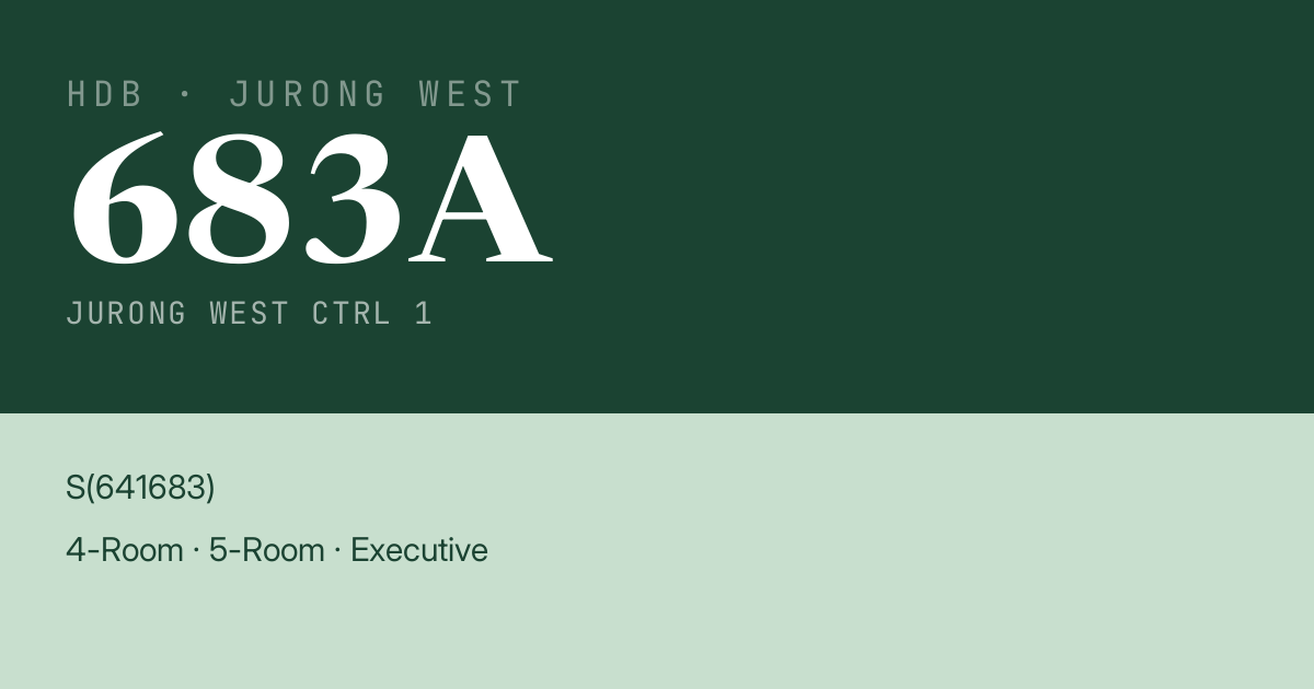 Blk 683A Jurong West Ctrl 1 HDB Resale | Price, Transactions & Rental Data