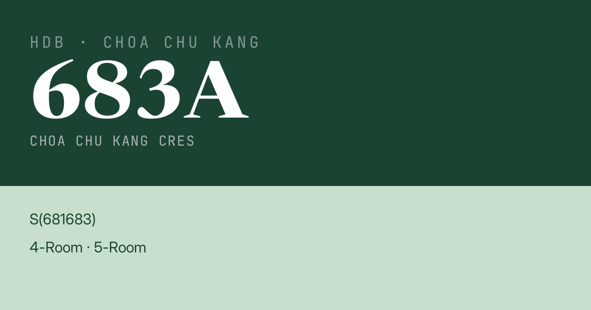 Blk 683A Choa Chu Kang Cres HDB Resale | Price, Transactions & Rental Data
