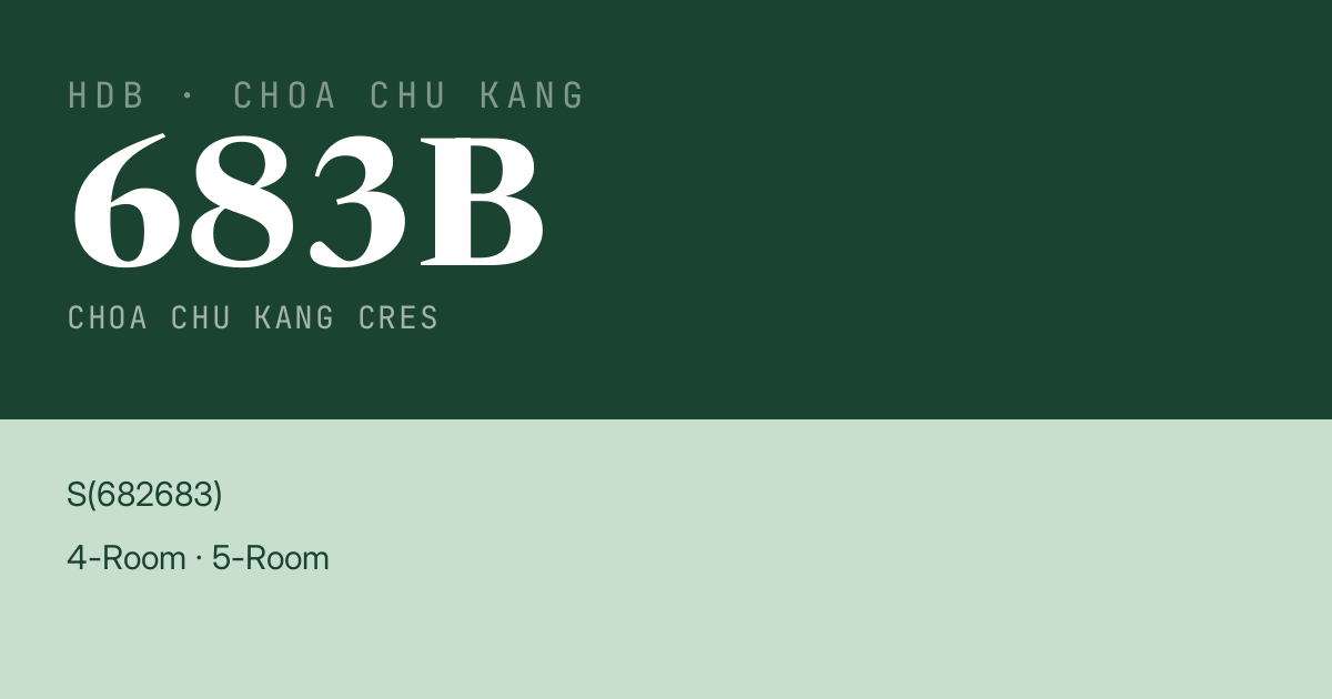 Blk 683B Choa Chu Kang Cres HDB Resale | Price, Transactions & Rental Data