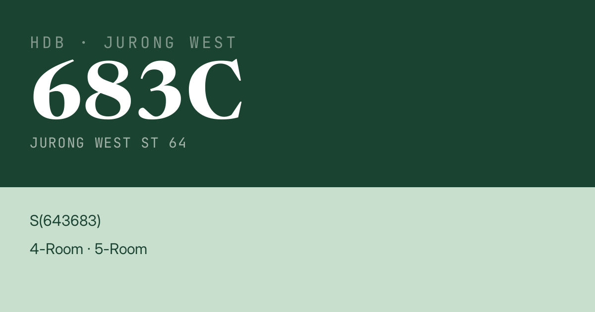 Blk 683C Jurong West St 64 HDB Resale | Price, Transactions & Rental Data