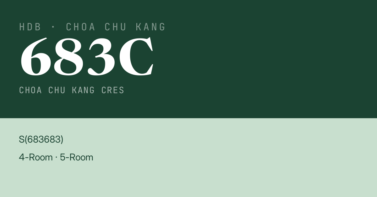 Blk 683C Choa Chu Kang Cres HDB Resale | Price, Transactions & Rental Data