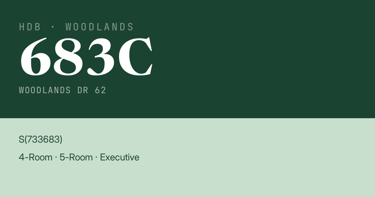Blk 683C Woodlands Dr 62 HDB Resale | Price, Transactions & Rental Data