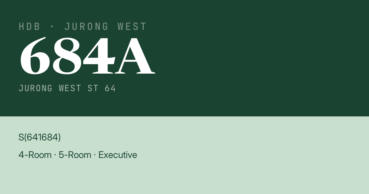 Blk 684A Jurong West St 64 HDB Resale | Price, Transactions & Rental Data