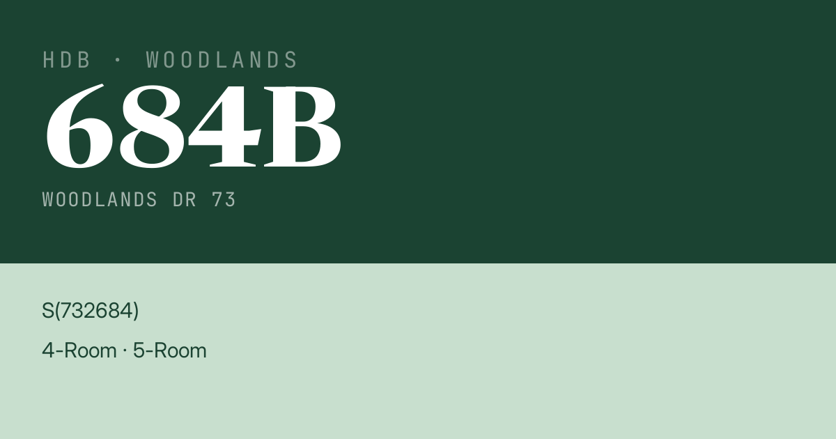 Blk 684B Woodlands Dr 73 HDB Resale | Price, Transactions & Rental Data