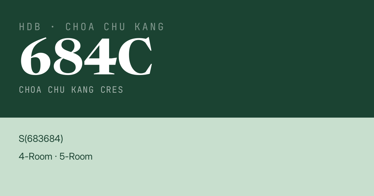 Blk 684C Choa Chu Kang Cres HDB Resale | Price, Transactions & Rental Data
