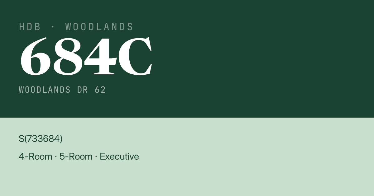 Blk 684C Woodlands Dr 62 HDB Resale | Price, Transactions & Rental Data