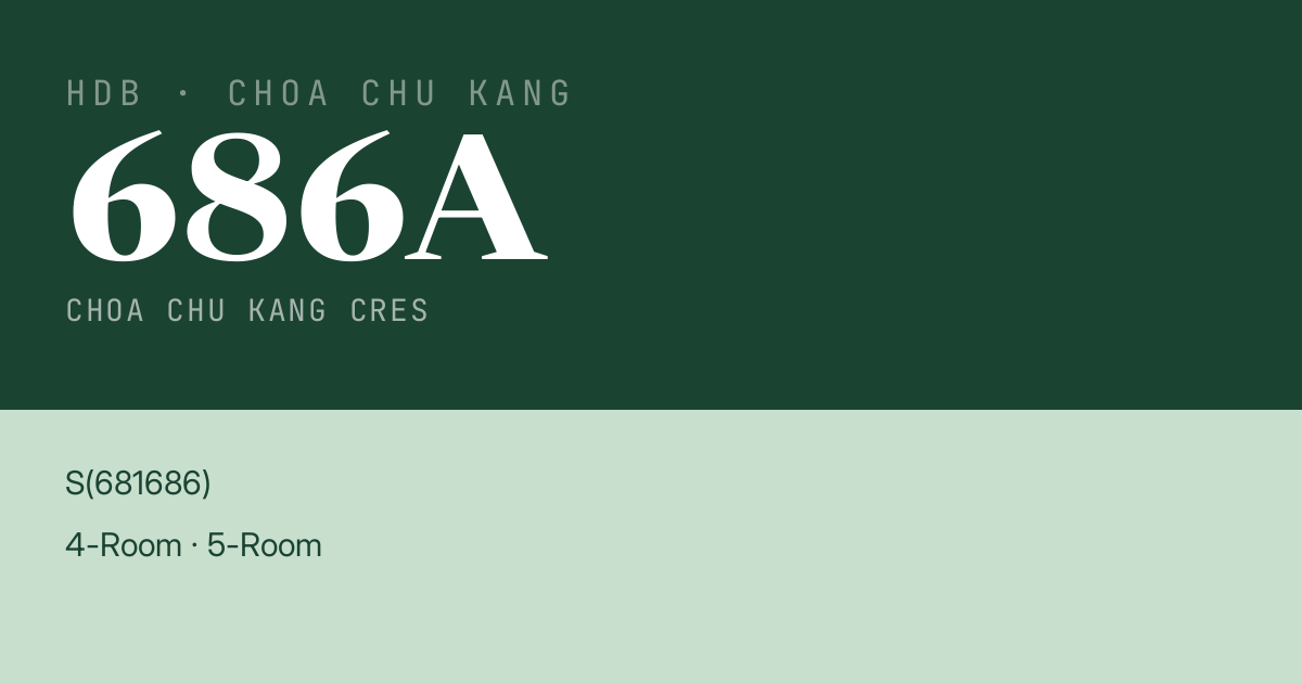Blk 686A Choa Chu Kang Cres HDB Resale | Price, Transactions & Rental Data