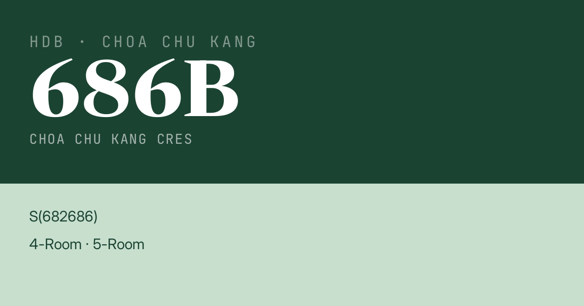 Blk 686B Choa Chu Kang Cres HDB Resale | Price, Transactions & Rental Data