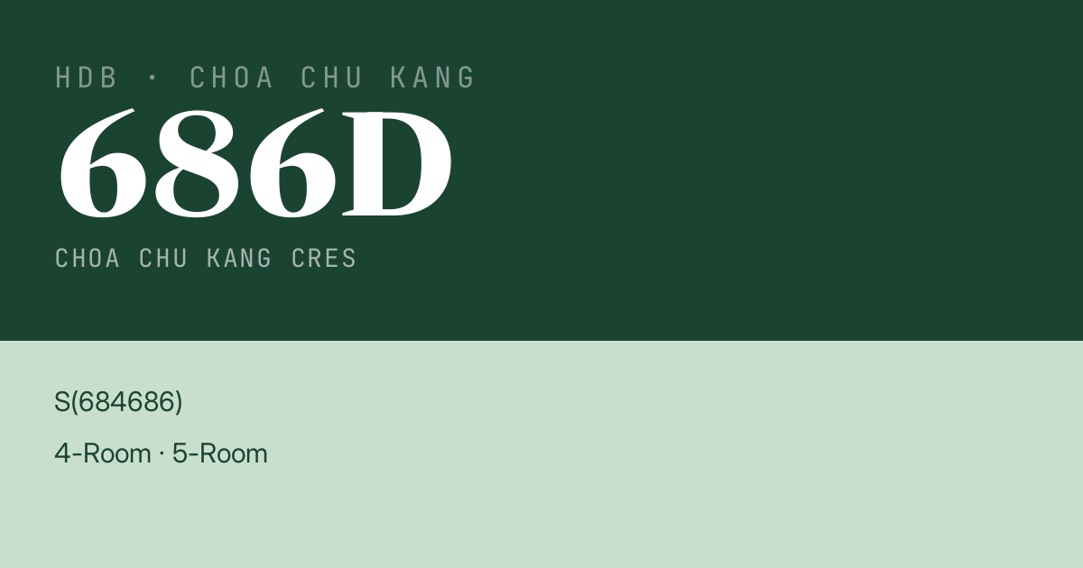 Blk 686D Choa Chu Kang Cres HDB Resale | Price, Transactions & Rental Data