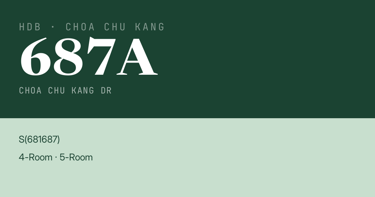 Blk 687A Choa Chu Kang Dr HDB Resale | Price, Transactions & Rental Data