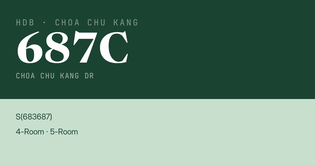 Blk 687C Choa Chu Kang Dr HDB Resale | Price, Transactions & Rental Data