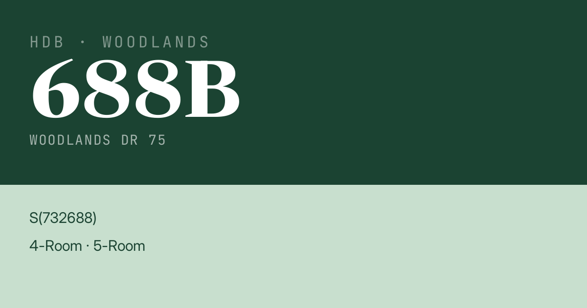 Blk 688B Woodlands Dr 75 HDB Resale | Price, Transactions & Rental Data