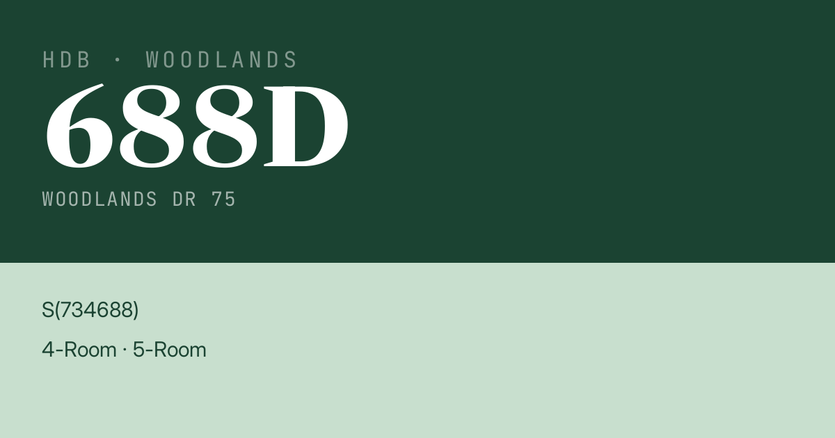 Blk 688D Woodlands Dr 75 HDB Resale | Price, Transactions & Rental Data