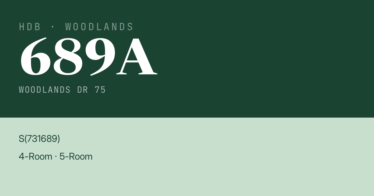Blk 689A Woodlands Dr 75 HDB Resale | Price, Transactions & Rental Data