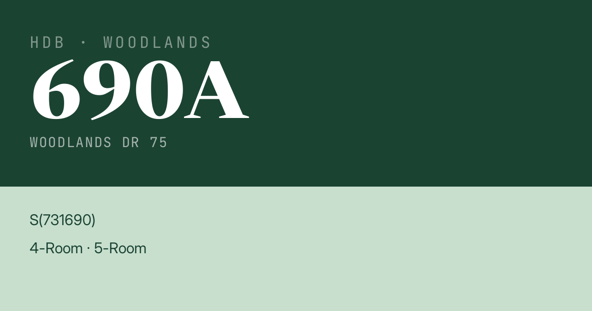 Blk 690A Woodlands Dr 75 HDB Resale | Price, Transactions & Rental Data