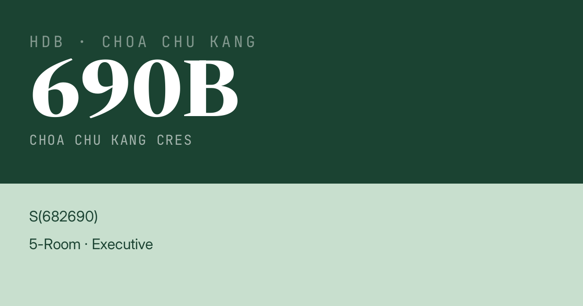 Blk 690B Choa Chu Kang Cres HDB Resale | Price, Transactions & Rental Data