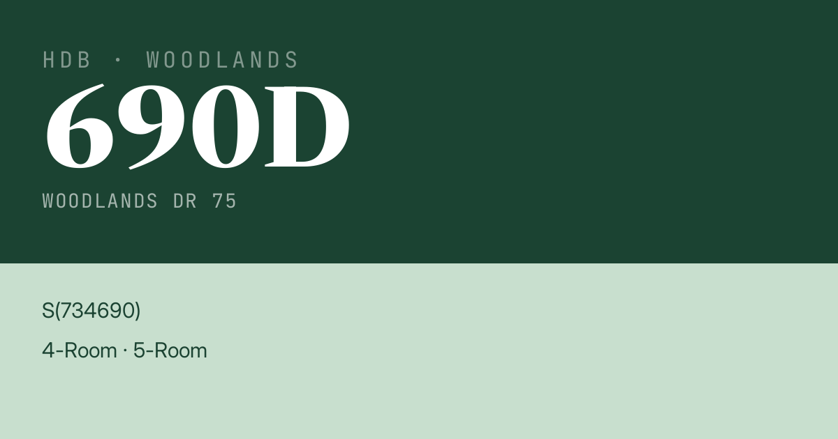 Blk 690D Woodlands Dr 75 HDB Resale | Price, Transactions & Rental Data