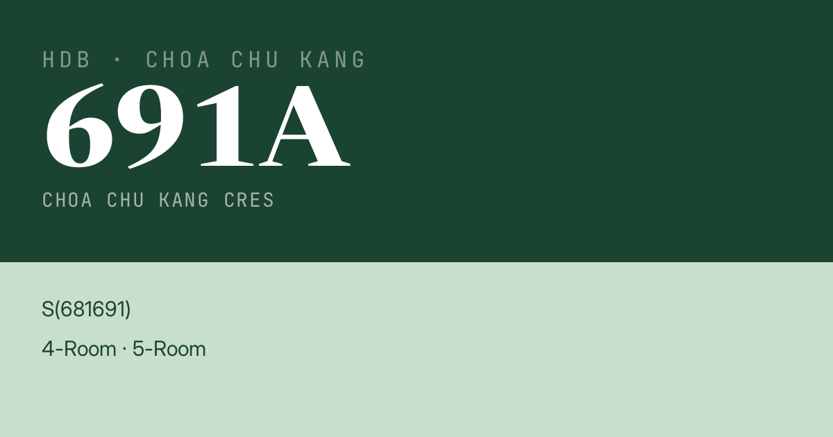Blk 691A Choa Chu Kang Cres HDB Resale | Price, Transactions & Rental Data