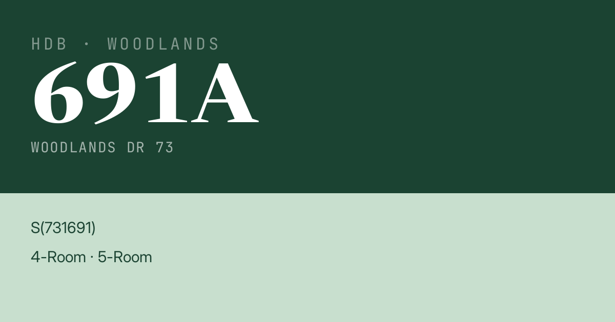 Blk 691A Woodlands Dr 73 HDB Resale | Price, Transactions & Rental Data