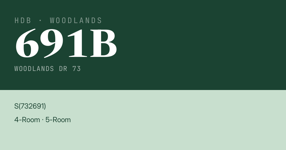 Blk 691B Woodlands Dr 73 HDB Resale | Price, Transactions & Rental Data