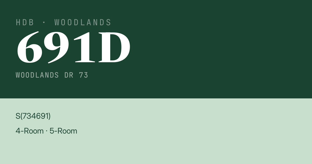 Blk 691D Woodlands Dr 73 HDB Resale | Price, Transactions & Rental Data