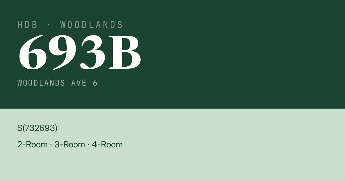Blk 693B Woodlands Ave 6 HDB Resale | Price, Transactions & Rental Data
