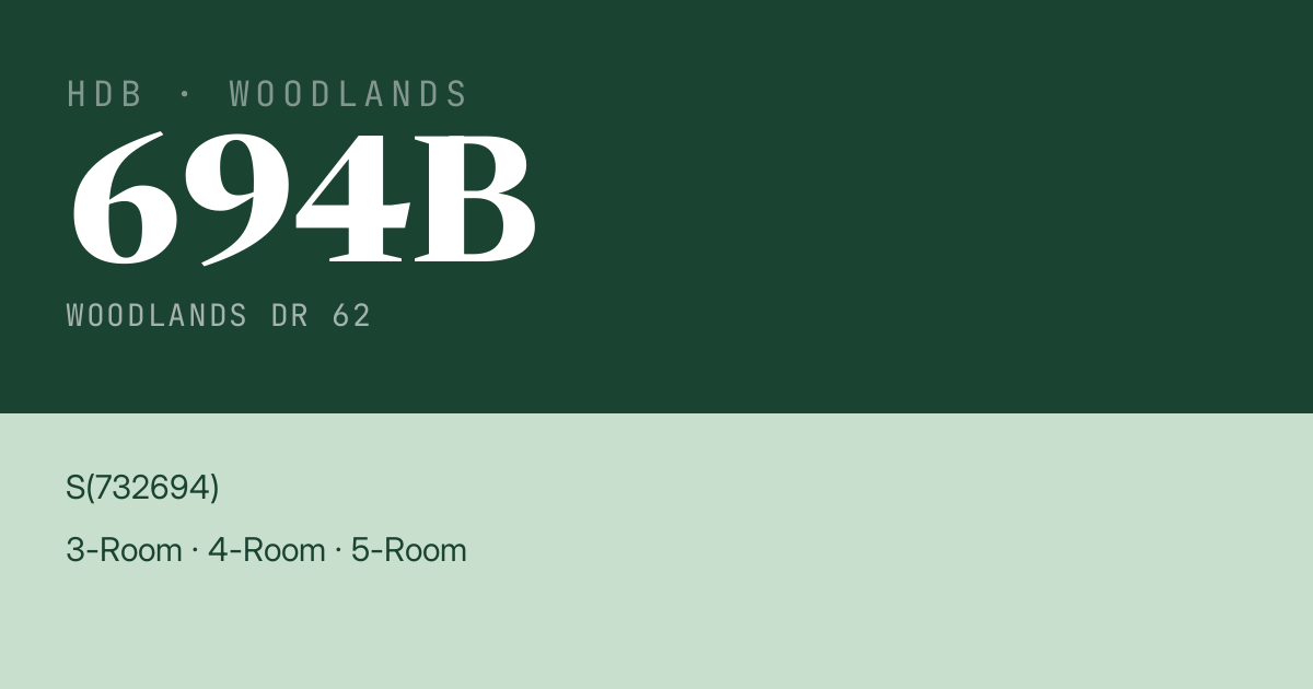 Blk 694B Woodlands Dr 62 HDB Resale | Price, Transactions & Rental Data