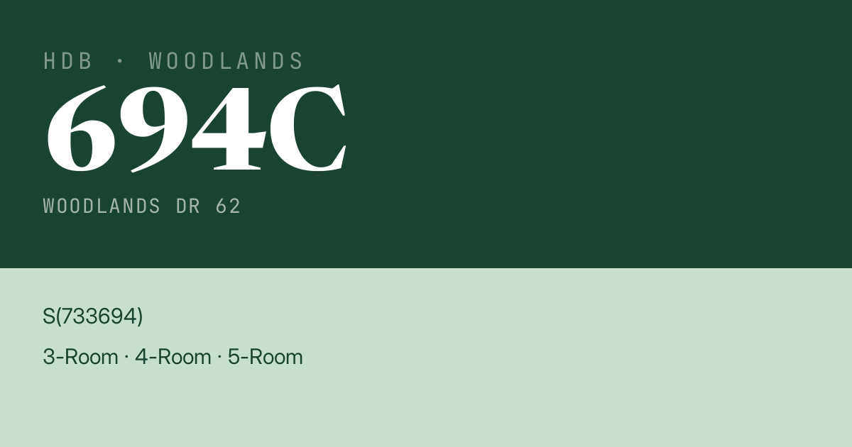 Blk 694C Woodlands Dr 62 HDB Resale | Price, Transactions & Rental Data