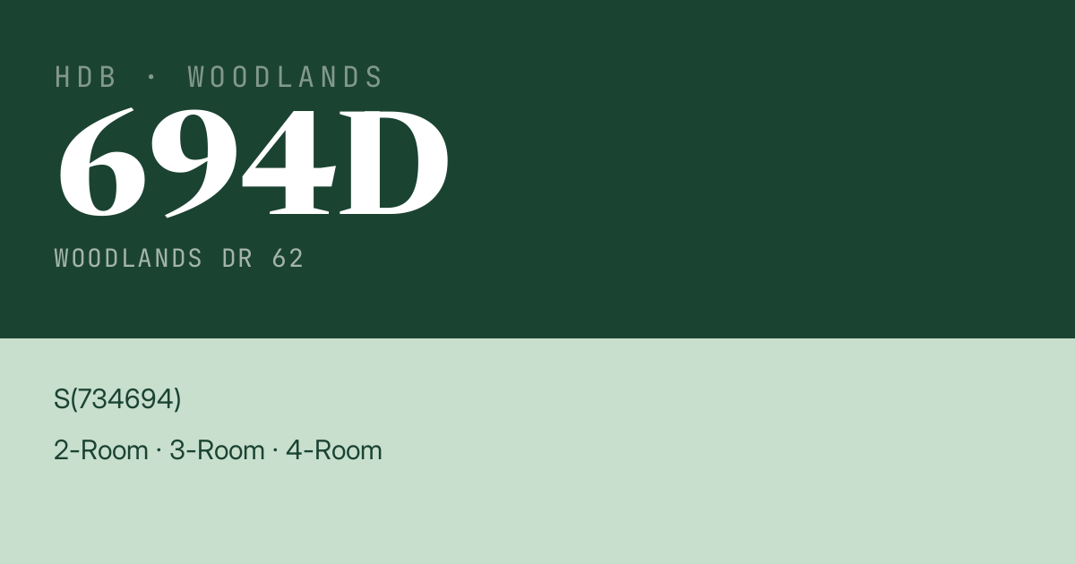 Blk 694D Woodlands Dr 62 HDB Resale | Price, Transactions & Rental Data