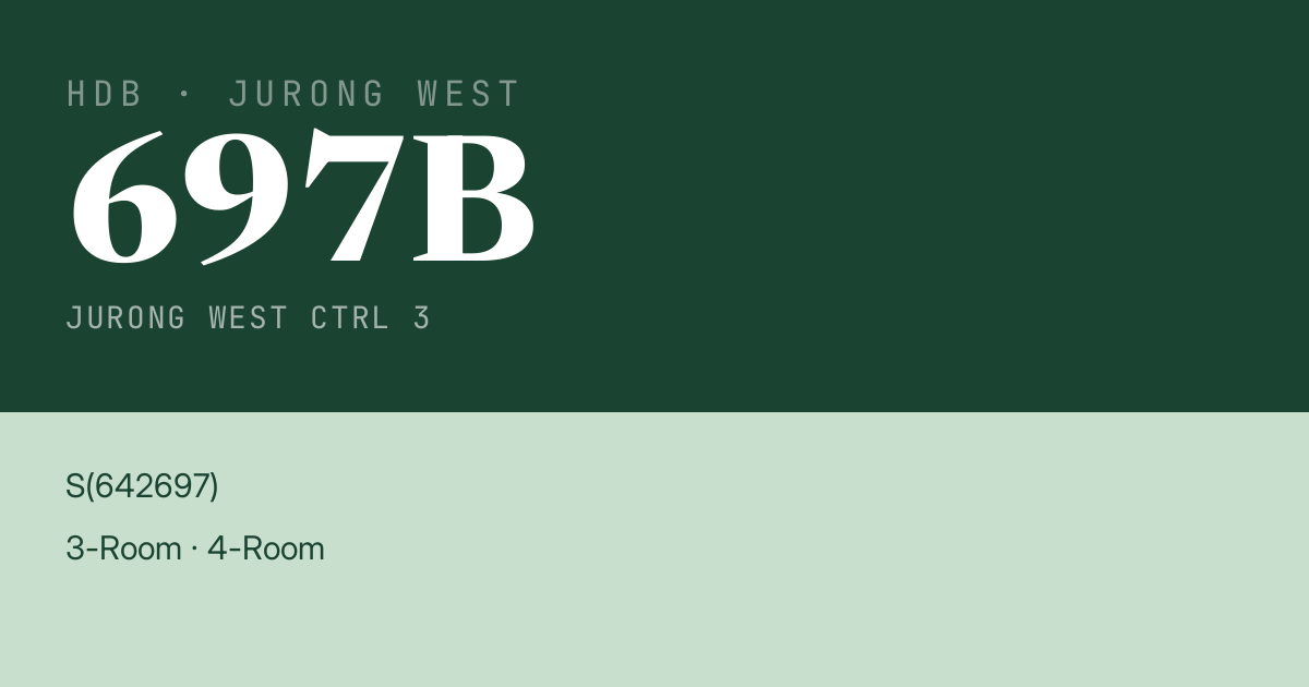 Blk 697B Jurong West Ctrl 3 HDB Resale | Price, Transactions & Rental Data