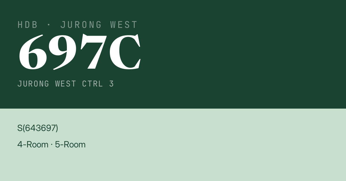 Blk 697C Jurong West Ctrl 3 HDB Resale | Price, Transactions & Rental Data