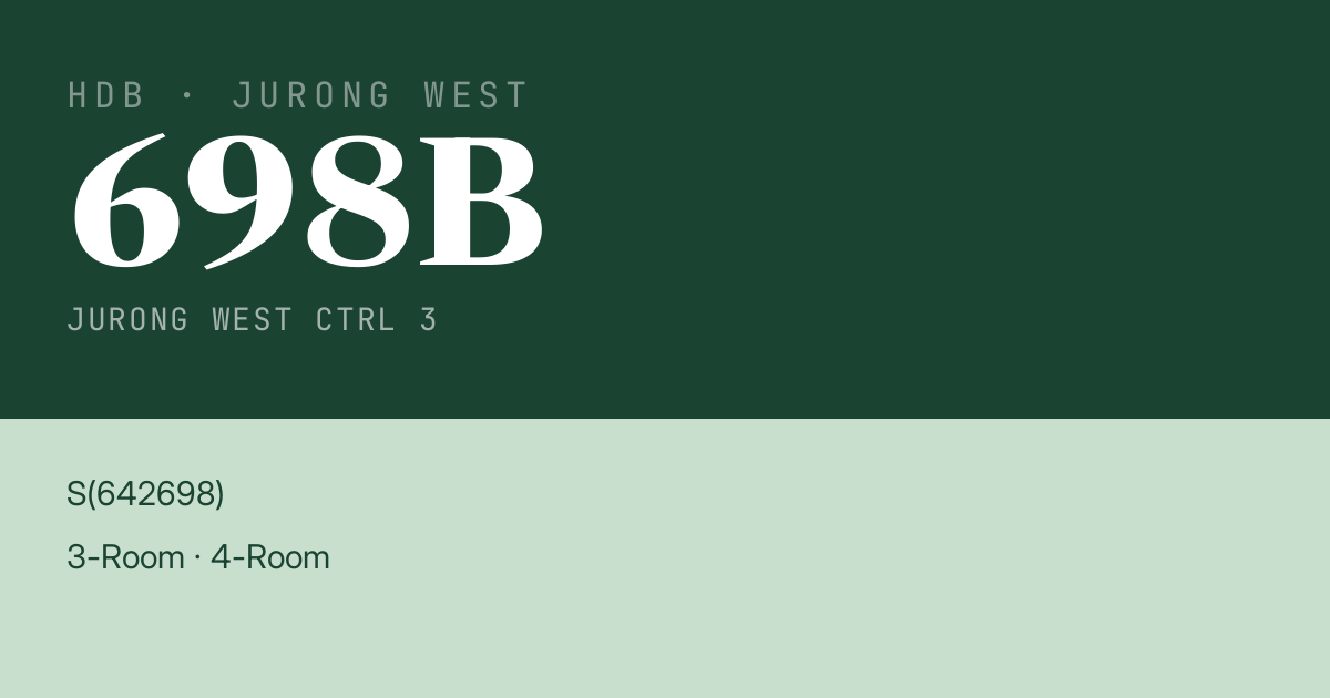 Blk 698B Jurong West Ctrl 3 HDB Resale | Price, Transactions & Rental Data