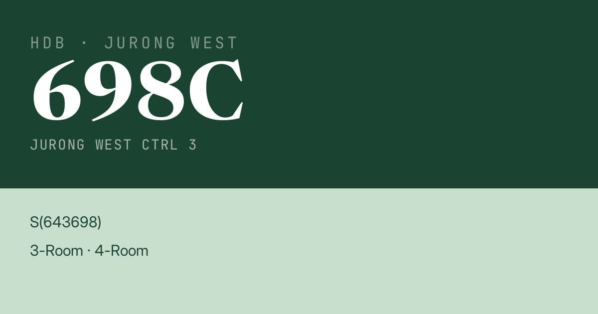 Blk 698C Jurong West Ctrl 3 HDB Resale | Price, Transactions & Rental Data