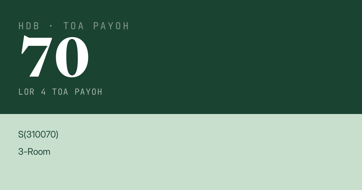 Blk 70 Lor 4 Toa Payoh HDB Resale | Price, Transactions & Rental Data