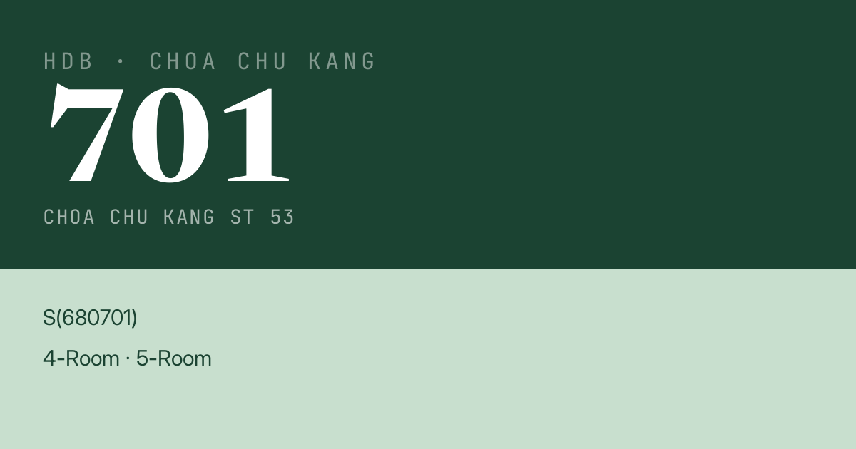Blk 701 Choa Chu Kang St 53 HDB Resale | Price, Transactions & Rental Data