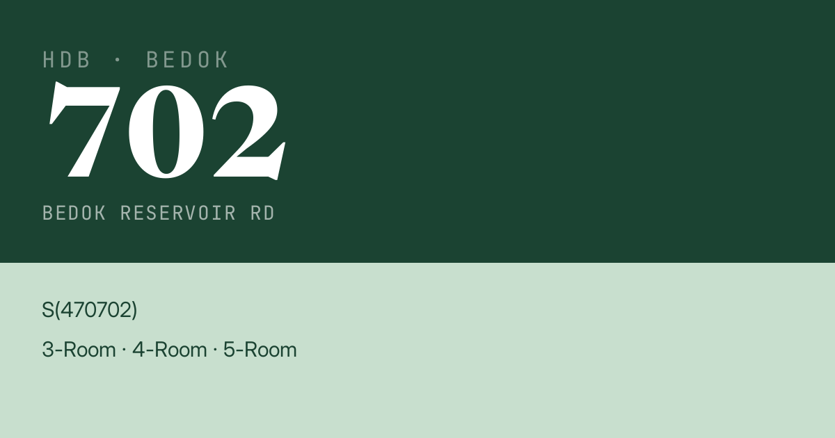 Blk 702 Bedok Reservoir Rd HDB Resale | Price, Transactions & Rental Data