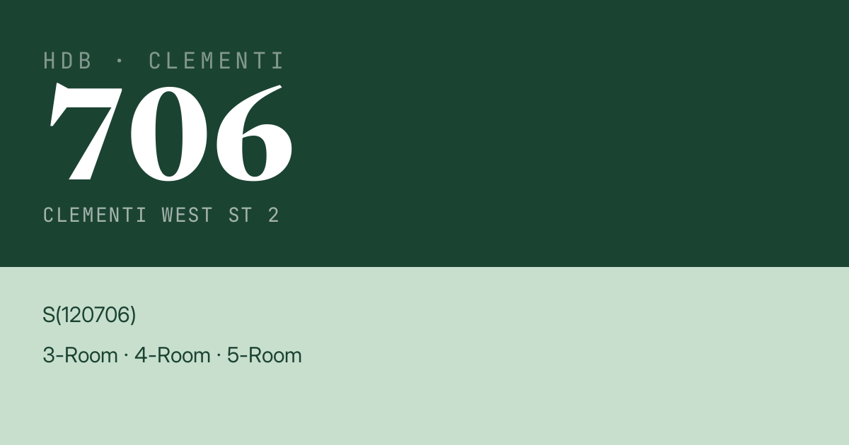 Blk 706 Clementi West St 2 HDB Resale | Price, Transactions & Rental Data