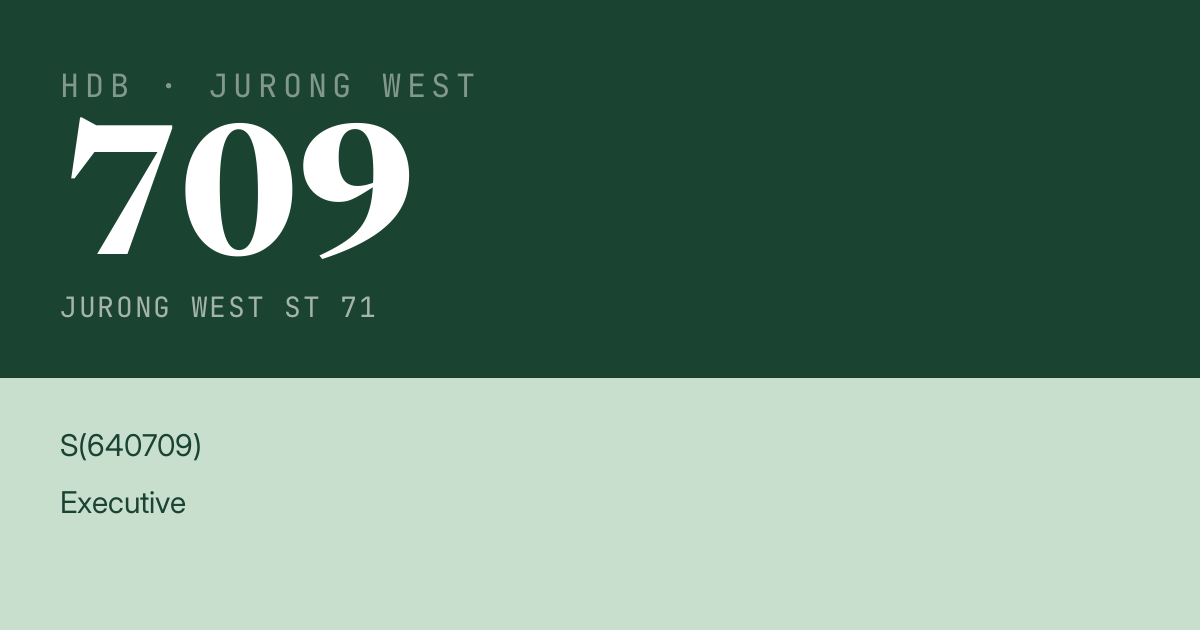 Blk 709 Jurong West St 71 HDB Resale | Price, Transactions & Rental Data
