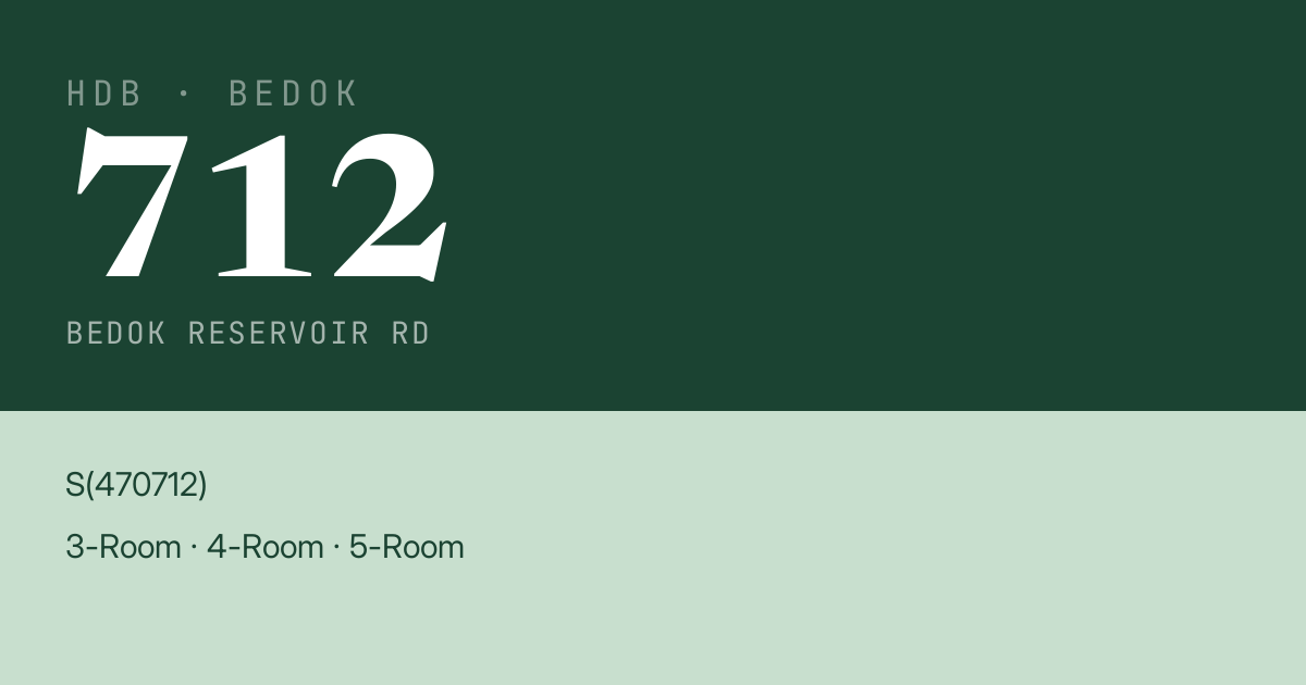 Blk 712 Bedok Reservoir Rd HDB Resale | Price, Transactions & Rental Data