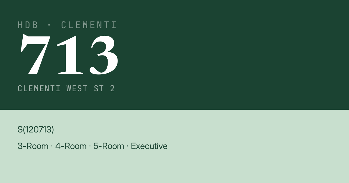 Blk 713 Clementi West St 2 HDB Resale | Price, Transactions & Rental Data