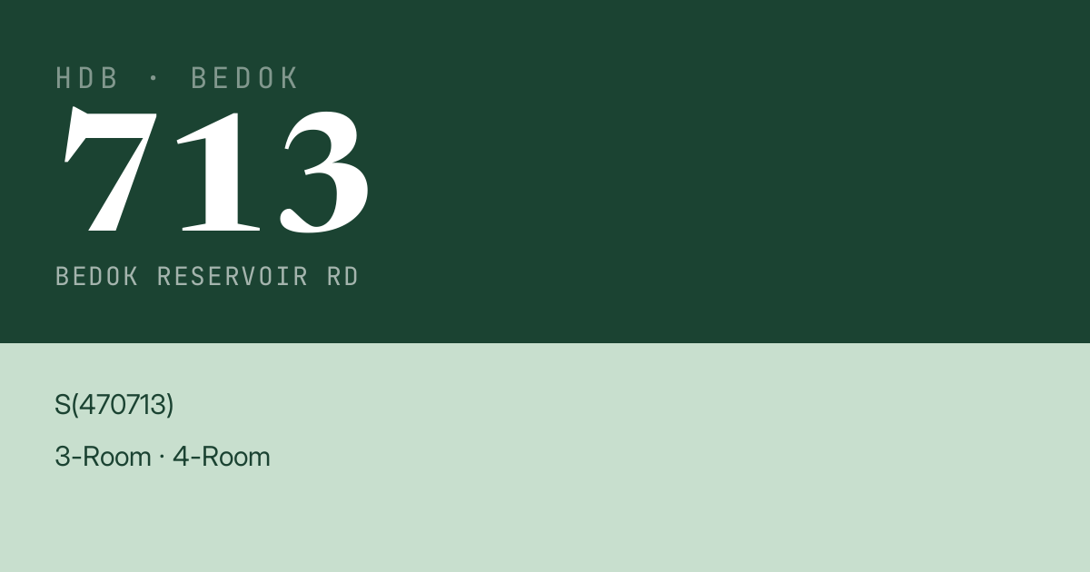 Blk 713 Bedok Reservoir Rd HDB Resale | Price, Transactions & Rental Data