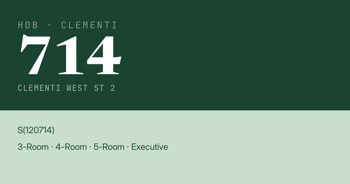 Blk 714 Clementi West St 2 HDB Resale | Price, Transactions & Rental Data
