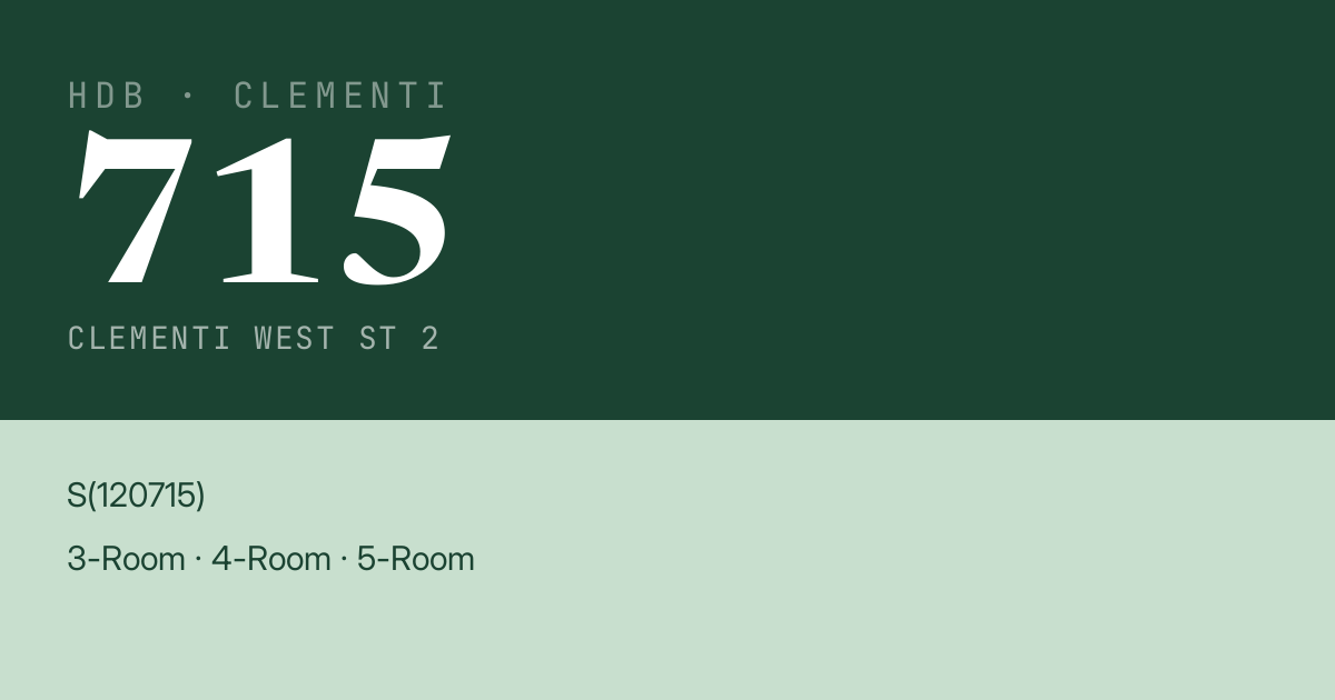 Blk 715 Clementi West St 2 HDB Resale | Price, Transactions & Rental Data