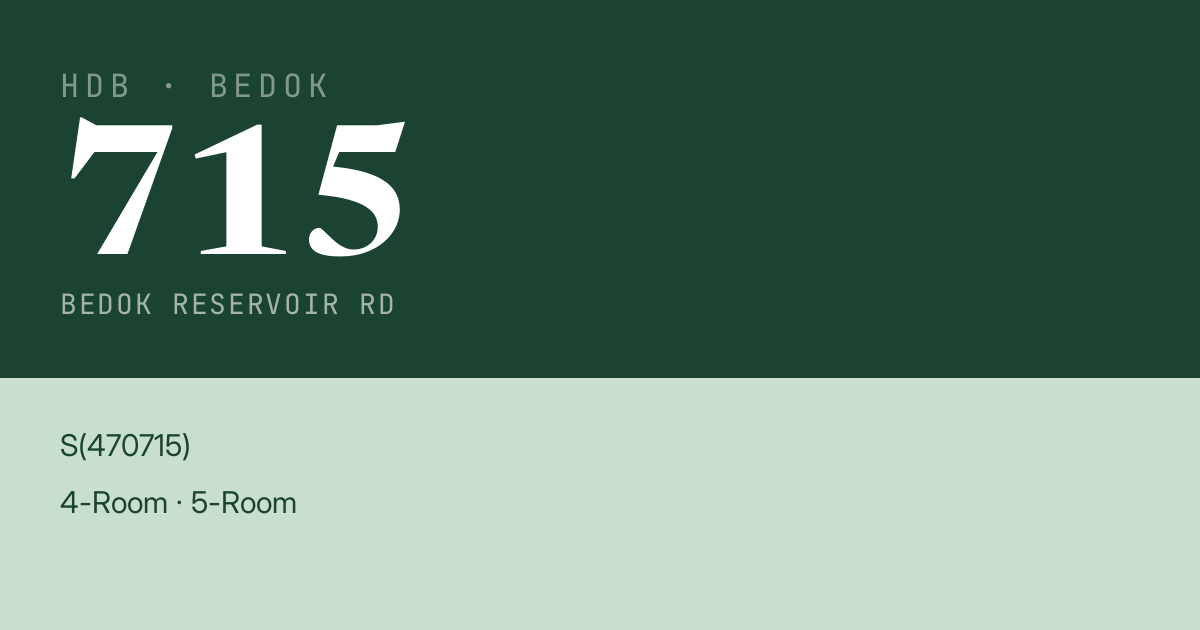 Blk 715 Bedok Reservoir Rd HDB Resale | Price, Transactions & Rental Data