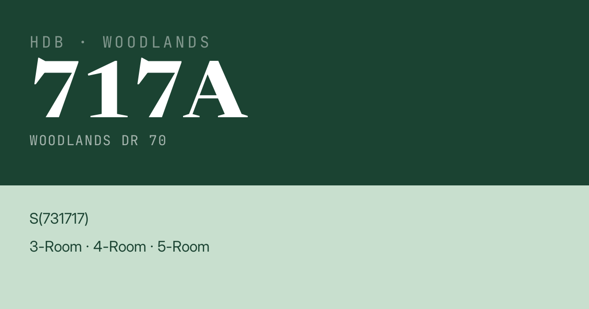 Blk 717A Woodlands Dr 70 HDB Resale | Price, Transactions & Rental Data