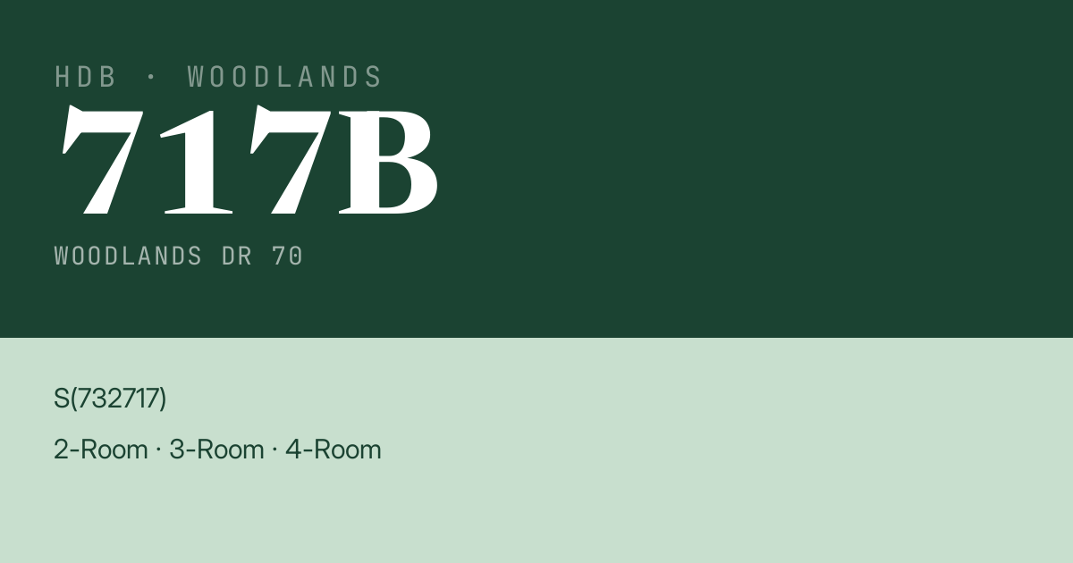 Blk 717B Woodlands Dr 70 HDB Resale | Price, Transactions & Rental Data